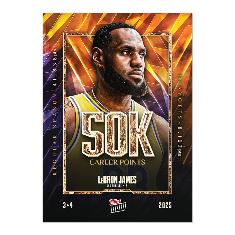 LeBron James: 2025 Topps Now Basketball 50k Career Points #12 In Hand MINT
