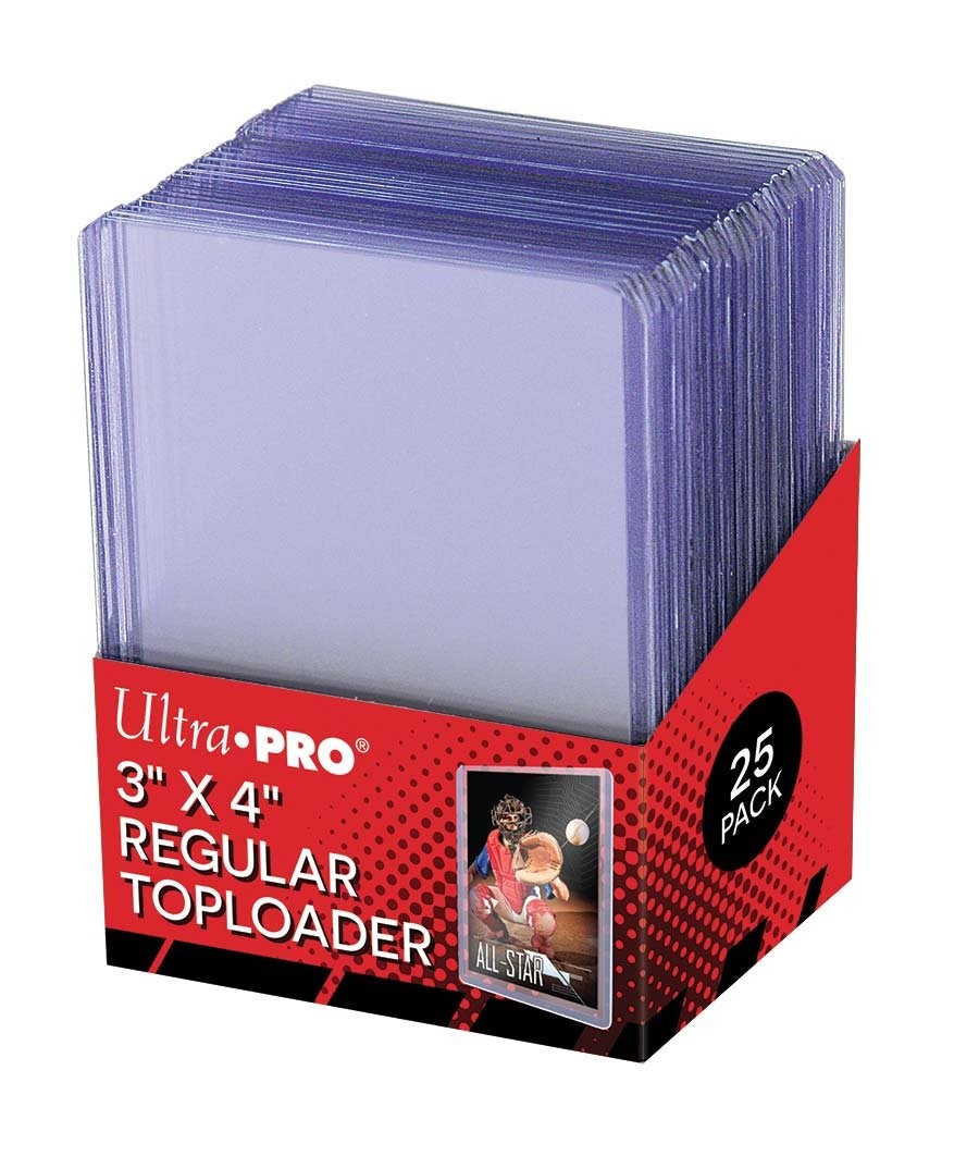Ultra Pro 25 3 X 4 Top Loader Card Holder for Baseball, Football, Clear