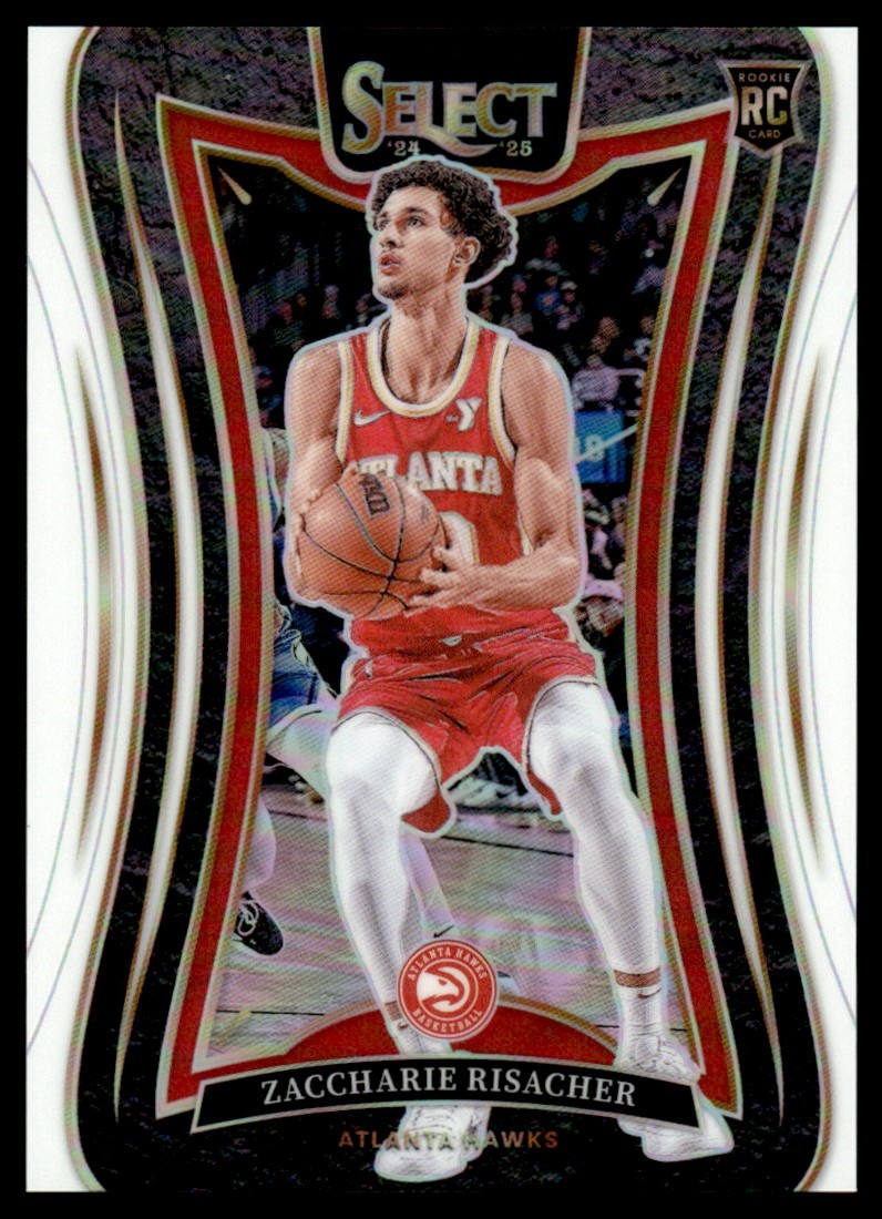 2024-25 Panini Select Rookie Mezzanine White Prizm Zaccharie Risacher Rookie