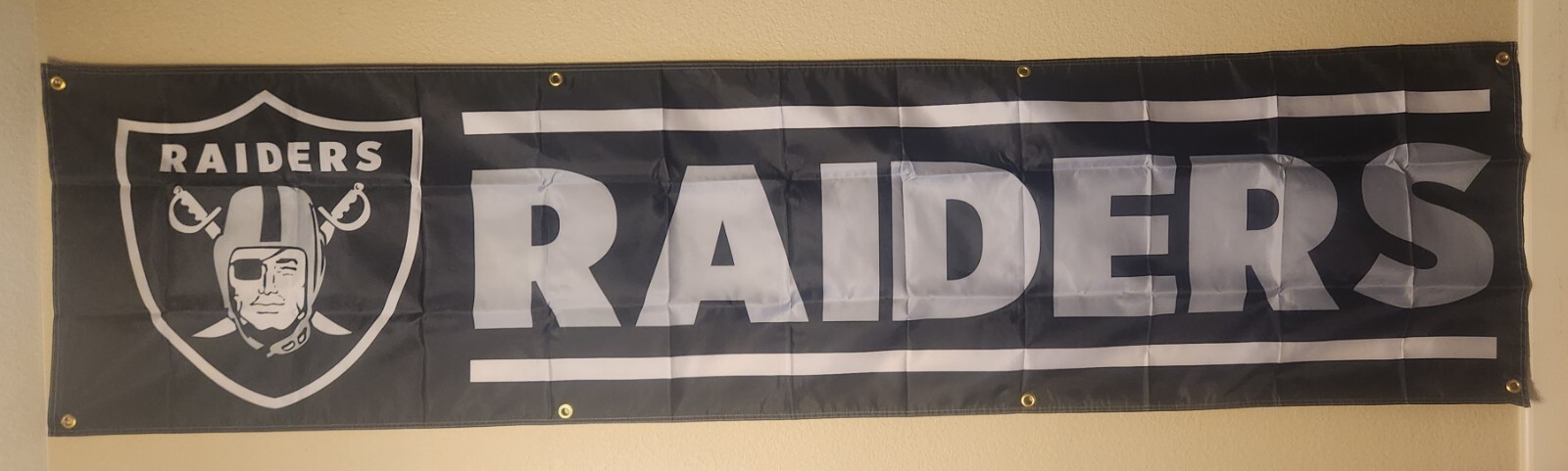 Las Vegas Raiders NFL Huge 2×8 Foot Banner Flag With Metal Grommets