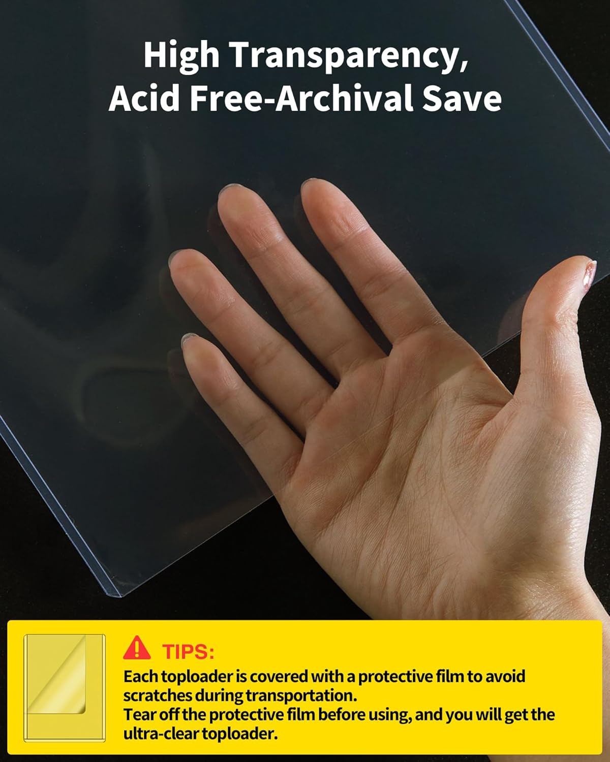 8×10 Toploaders Clear Rigid Plastic Sleeves (10 Pack), Hard Sheet Protectors