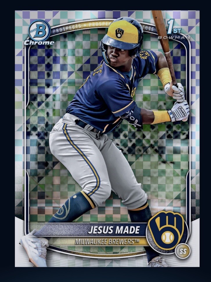 2025 Topps Bowman Chrome 1st X-Fractor Prospect RC-JESUS MADE (Bunt DigitalCard