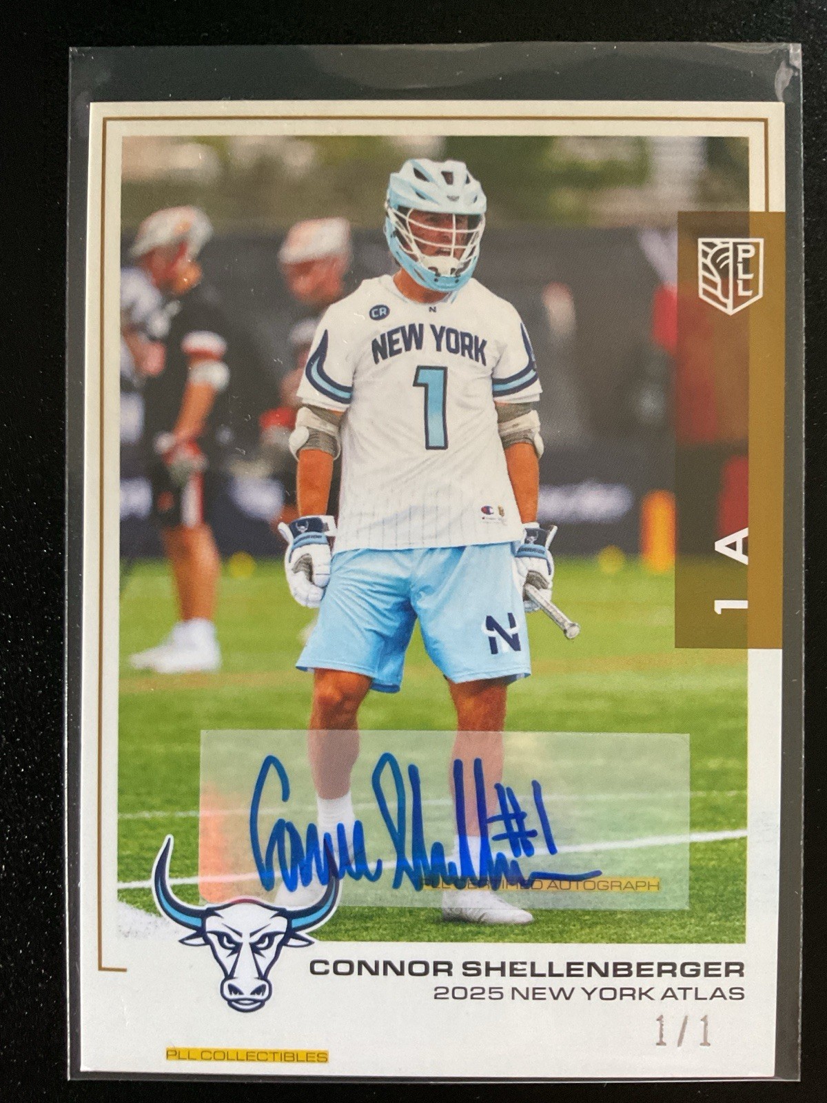 Connor Shellenberger 2025 Premier Lacrosse League Flagship Gold Auto Card #1/1
