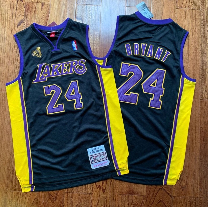 Los Angeles Lakers Kobe Bryant black NBA Finals retro vintage basketball jersey