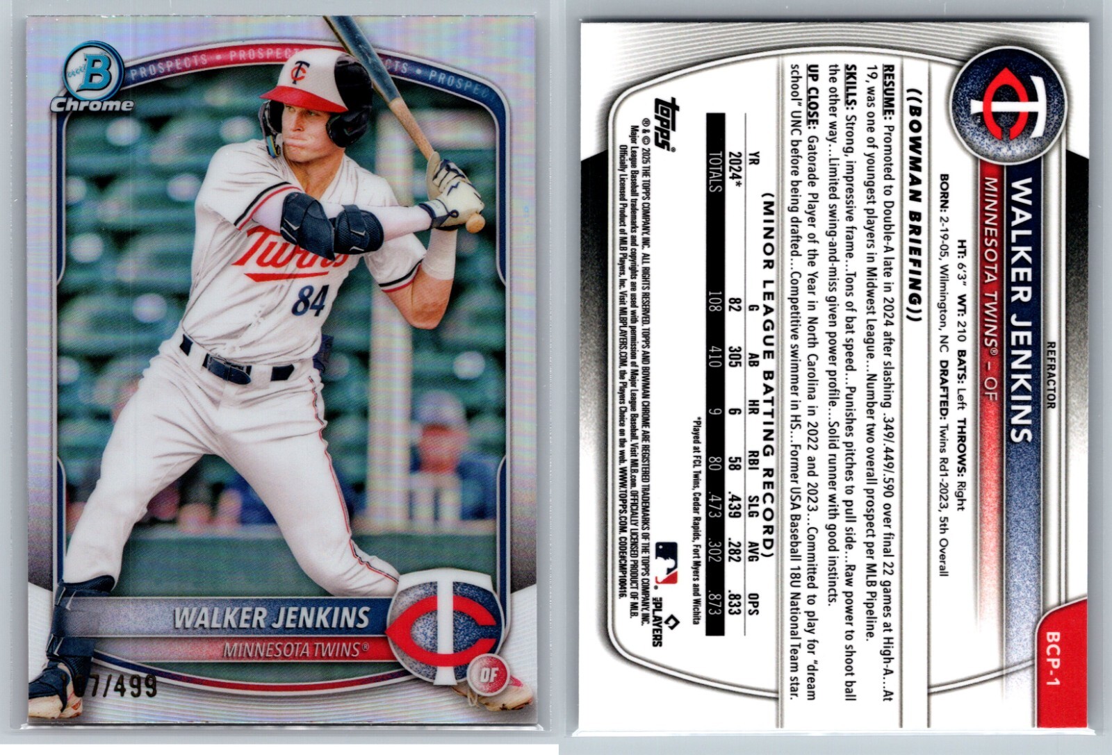 2025 Bowman Baseball CHROME PROSPECT REFRACTORS #BCP-1 to BCP-150 You Pick!