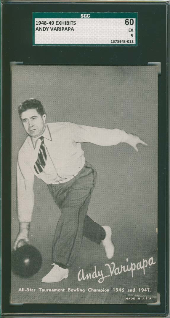 1948-49 Sports Champion Exhibits,Varipapa,SGC60,Black/White Tint,3 Higher