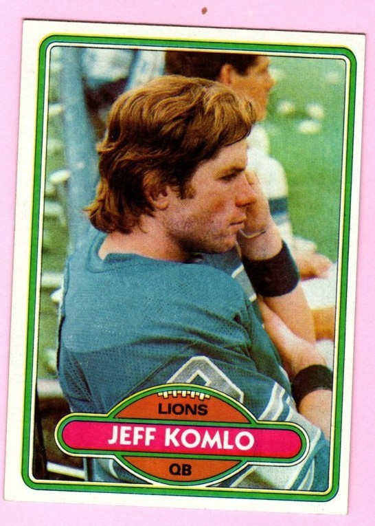 1980 Topps Jeff Komlo #274 Detroit Lions