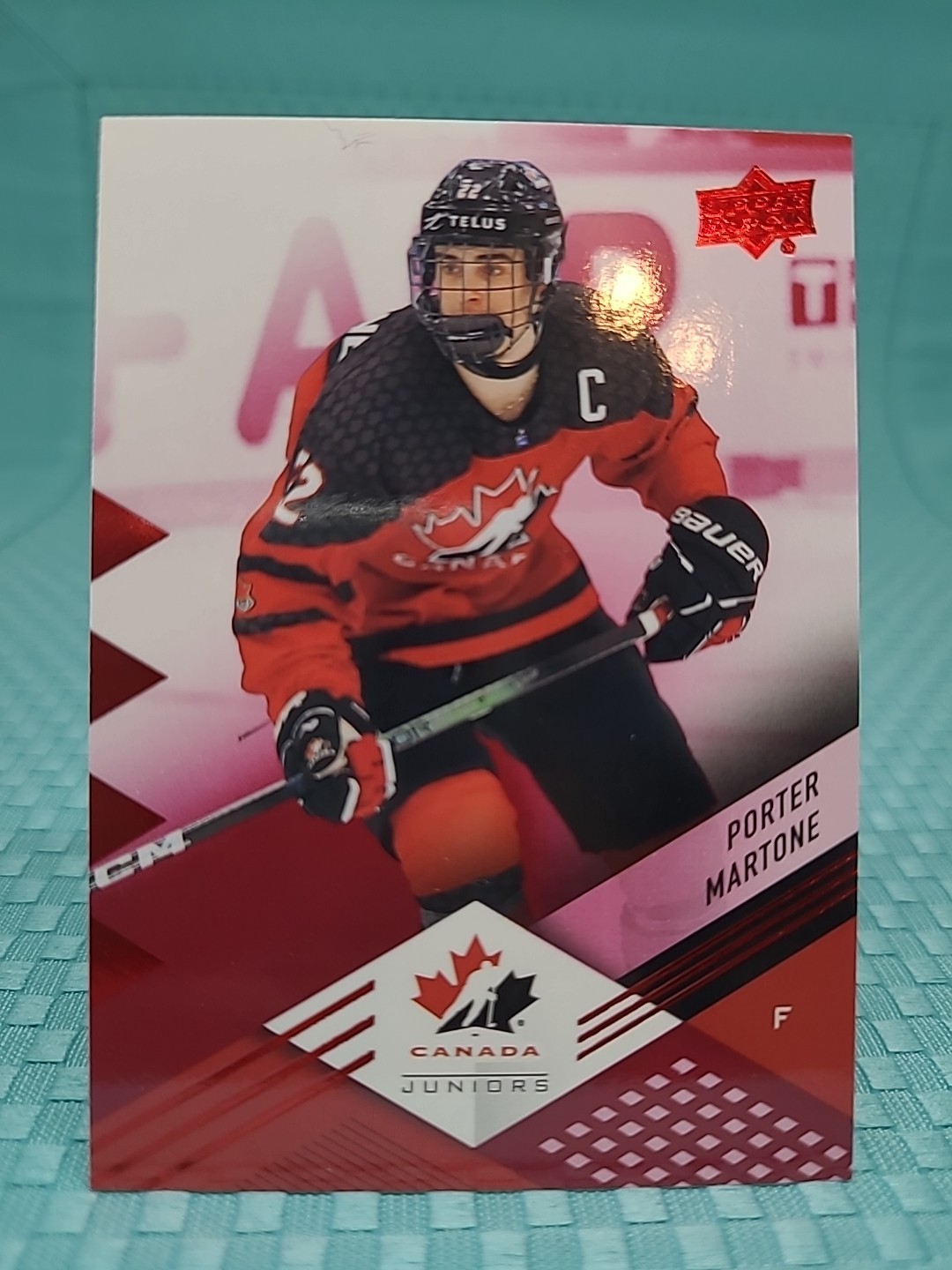 2024 Upper Deck Team Canada Juniors Porter Martone PRC #20 Red Foil Parallel