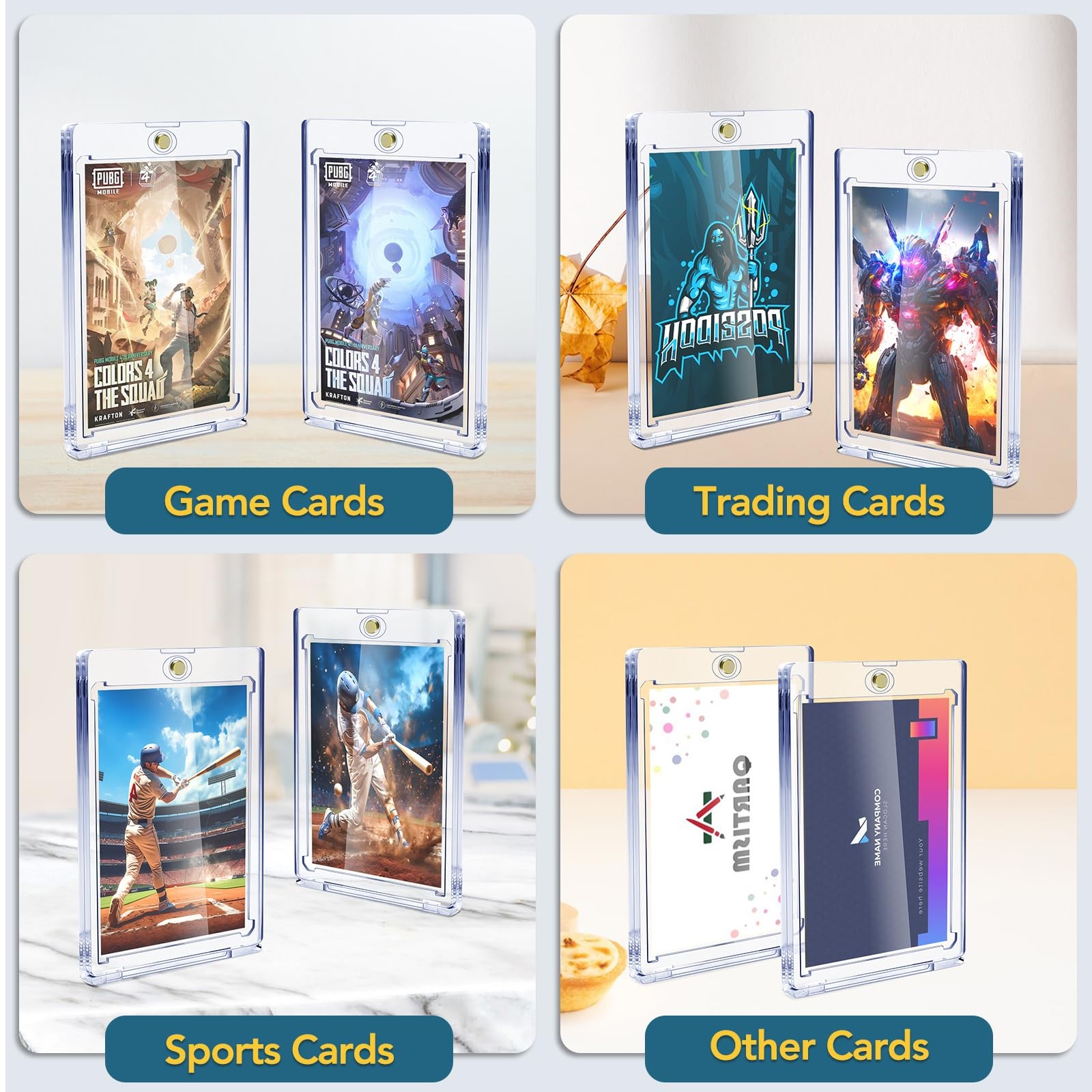 Magnetic Card Holders 35pt, UV Protection Case for Trading, Sports, Game Cards