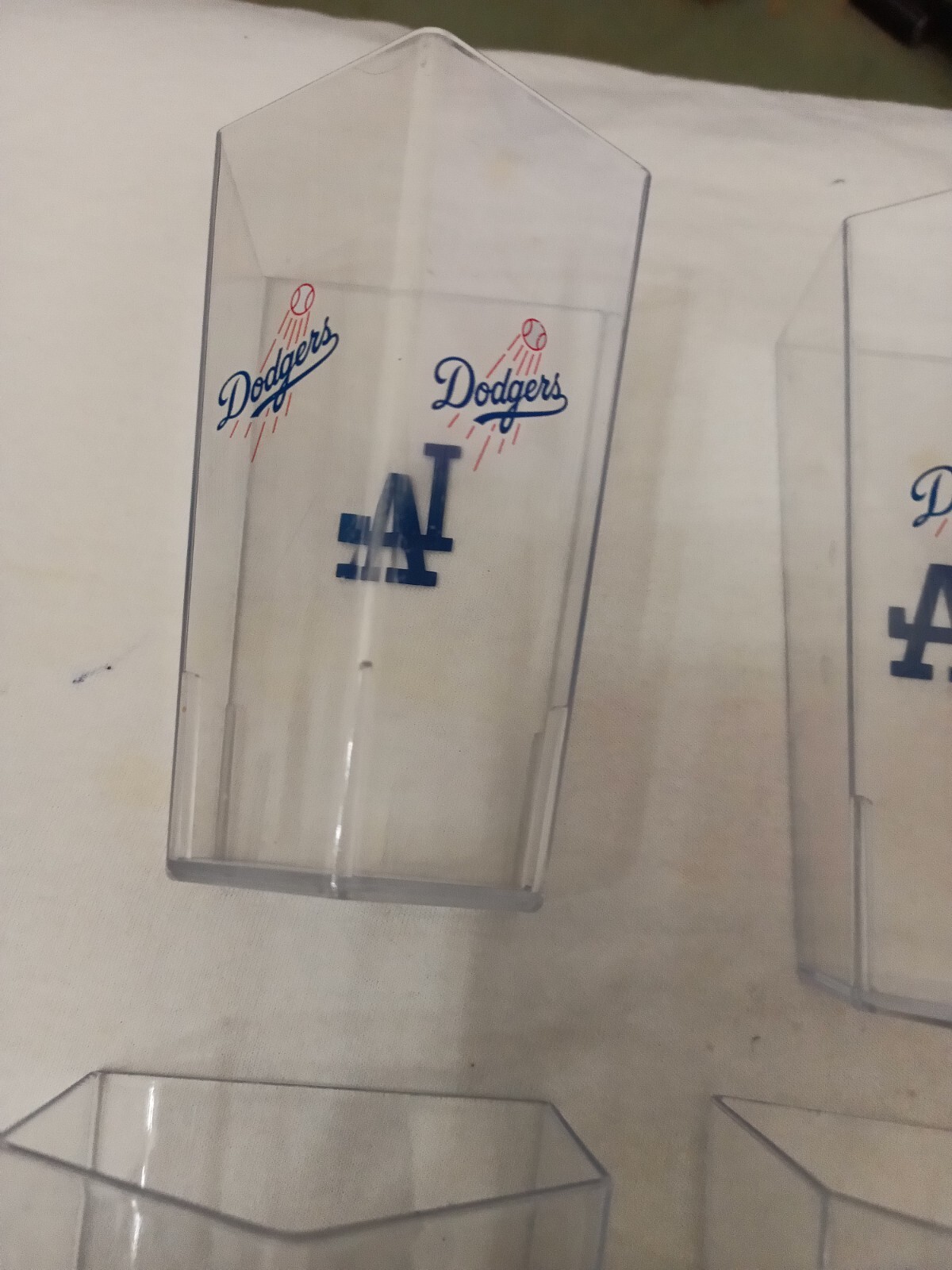 MLB Los Angeles Dodgers Stadium Cups 4.5in Plastic Base Shape Lot Of 4