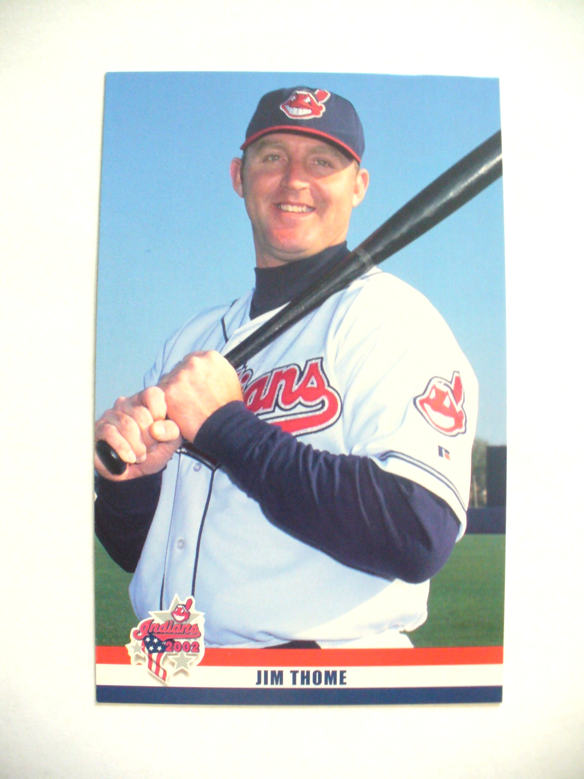 MLB – Cleveland Indians Hall of Famer “Jim Thome” Photo Card (2002) – EXCELLENT