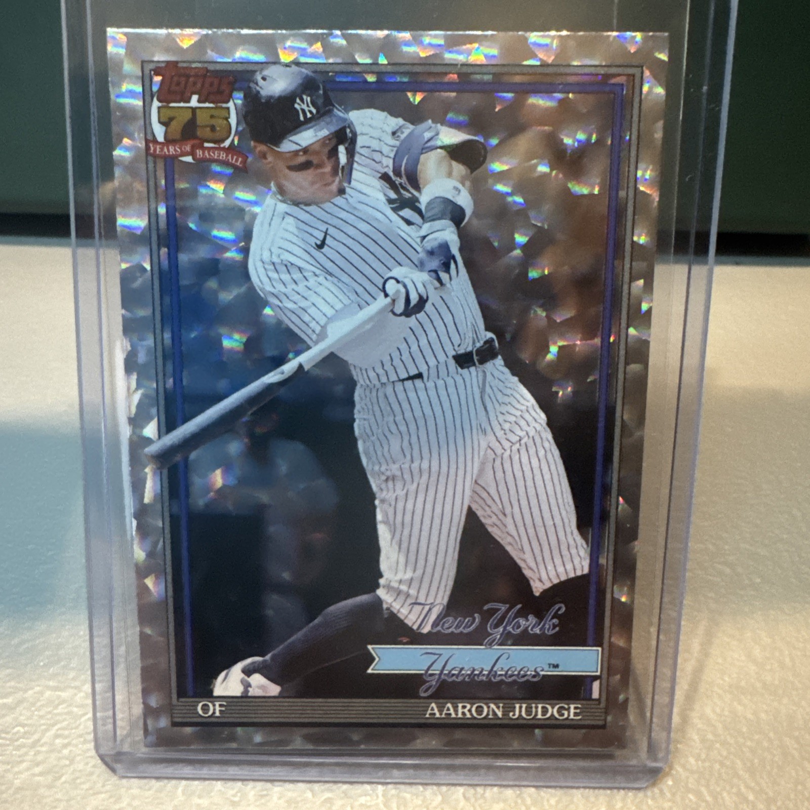 Aaron Judge 2026 Topps Series 1 #T91-34 Silver Crackle Foil 1991 Anniv. Yankees