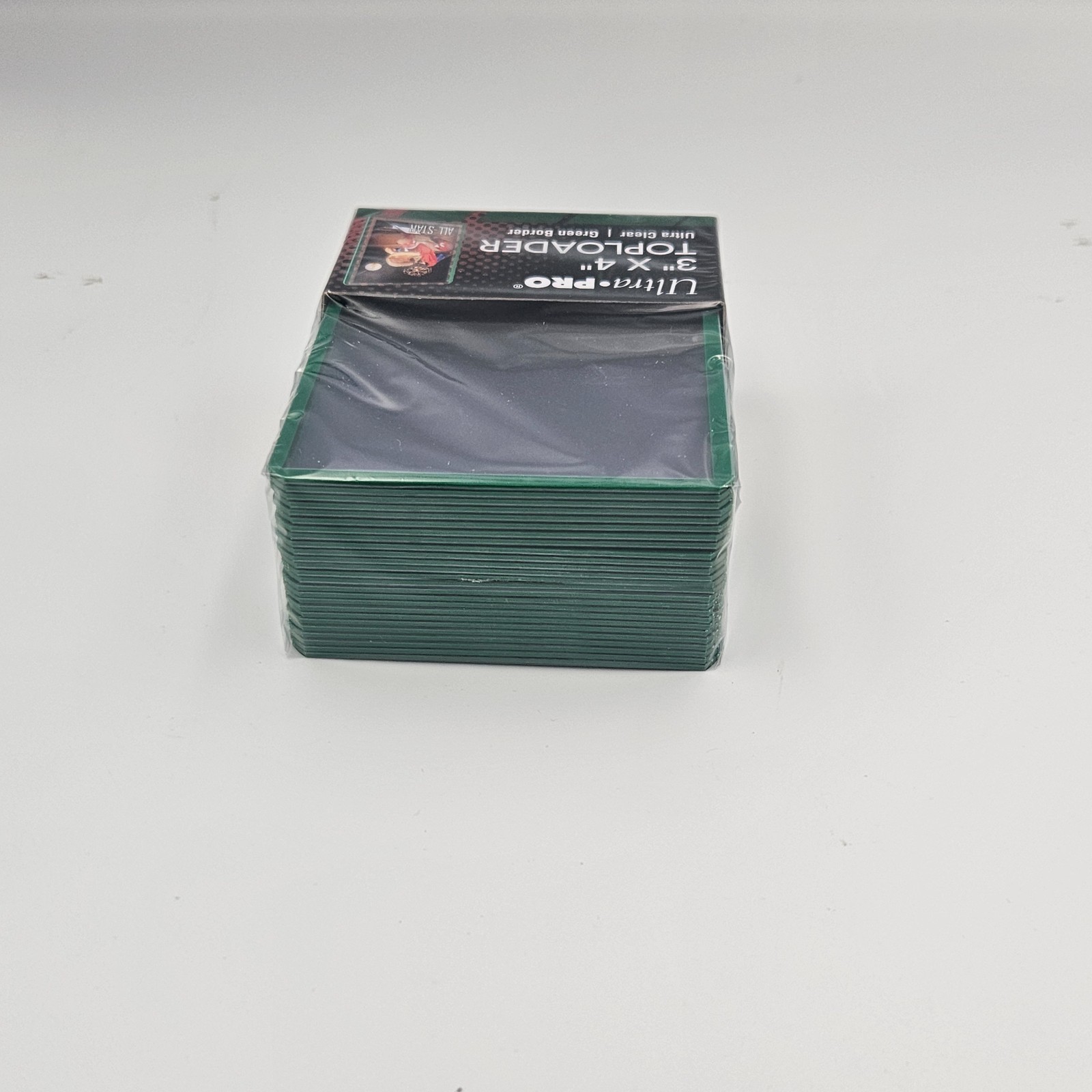 NEW SEALED – 100 Ultra Pro GREEN Regular 3 x 4 Toploaders + 100 Penny Sleeves