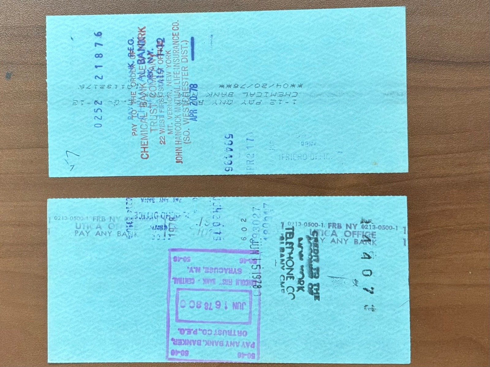 Floyd Patterson Autograph Two Hand Signed Vintage Checks Both From 1978