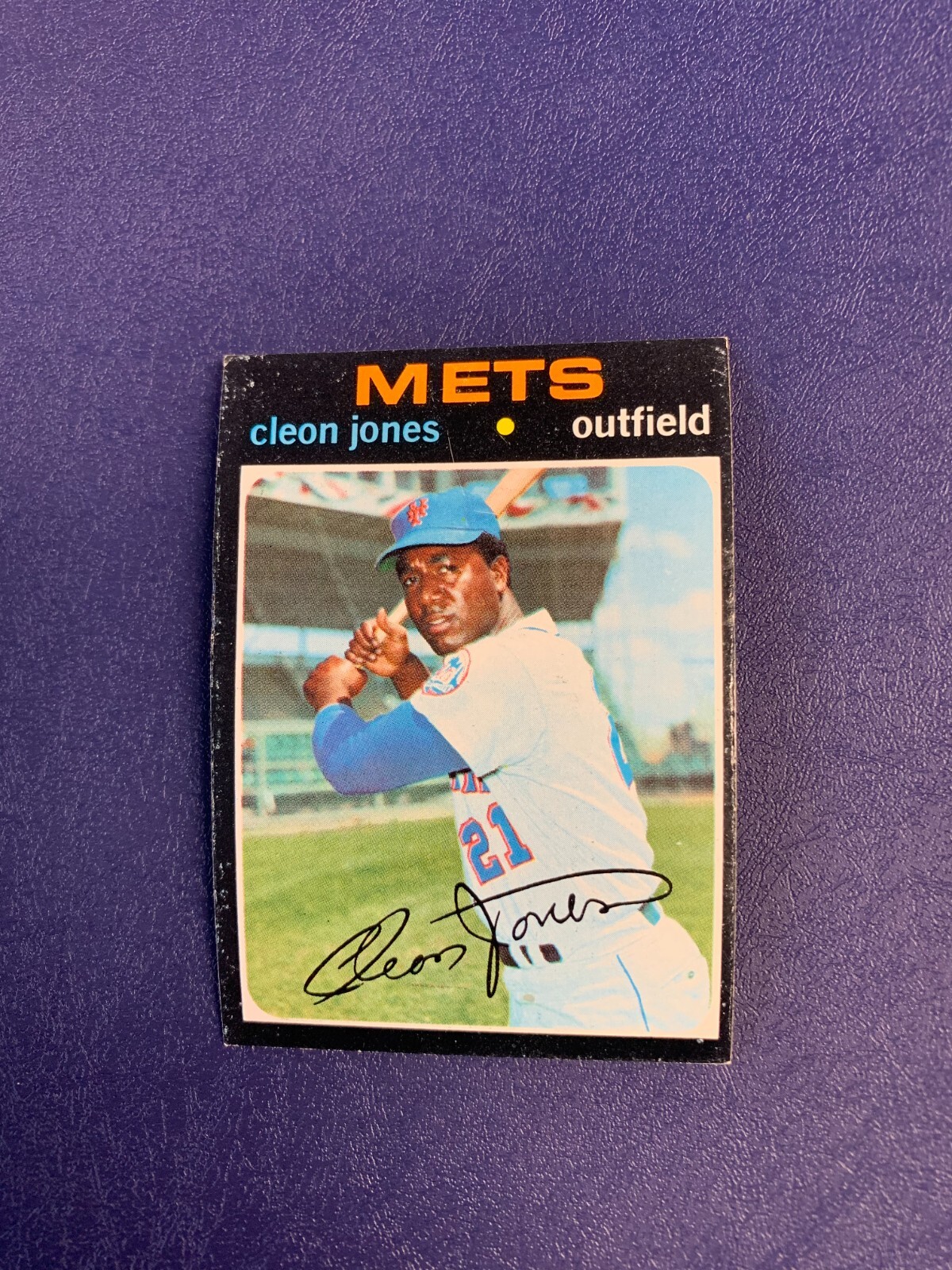 1971 Topps #527 Cleon Jones – Mets – Tough High Number 1
