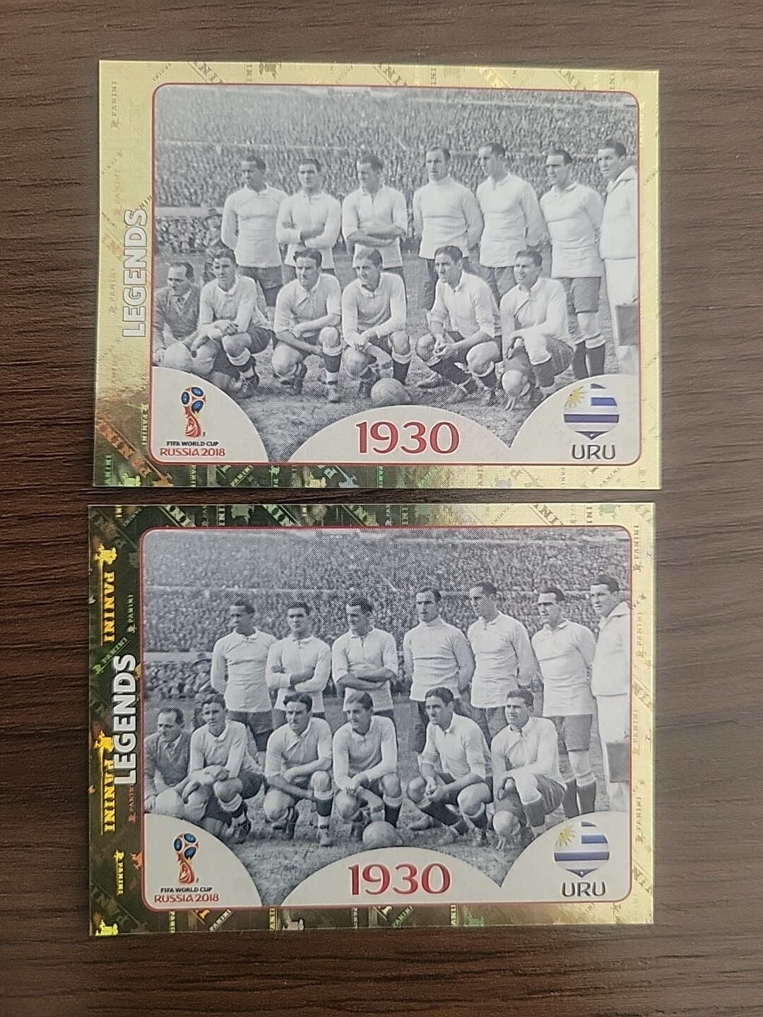2x 2018 Panini FIFA World Cup Russia Sticker Pink Back Legends 1930 Uruguay #663