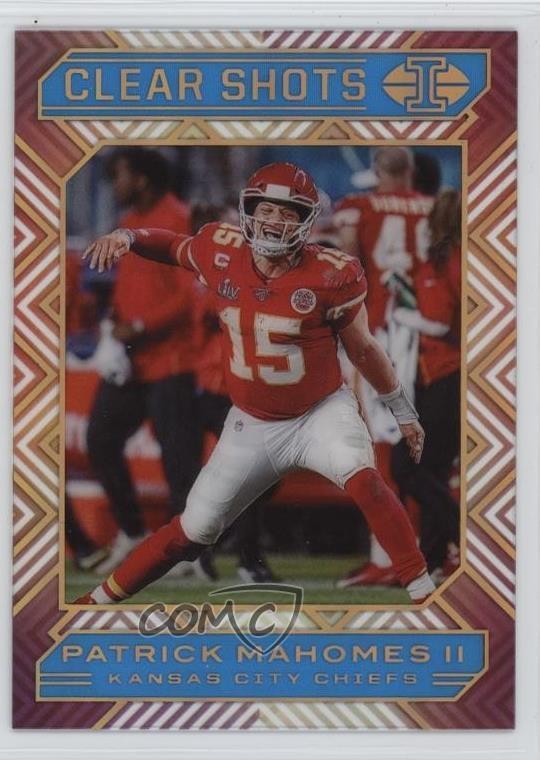 2020 Panini Illusions Clear Shots Light Blue 290/299 Patrick Mahomes II #1 8mm