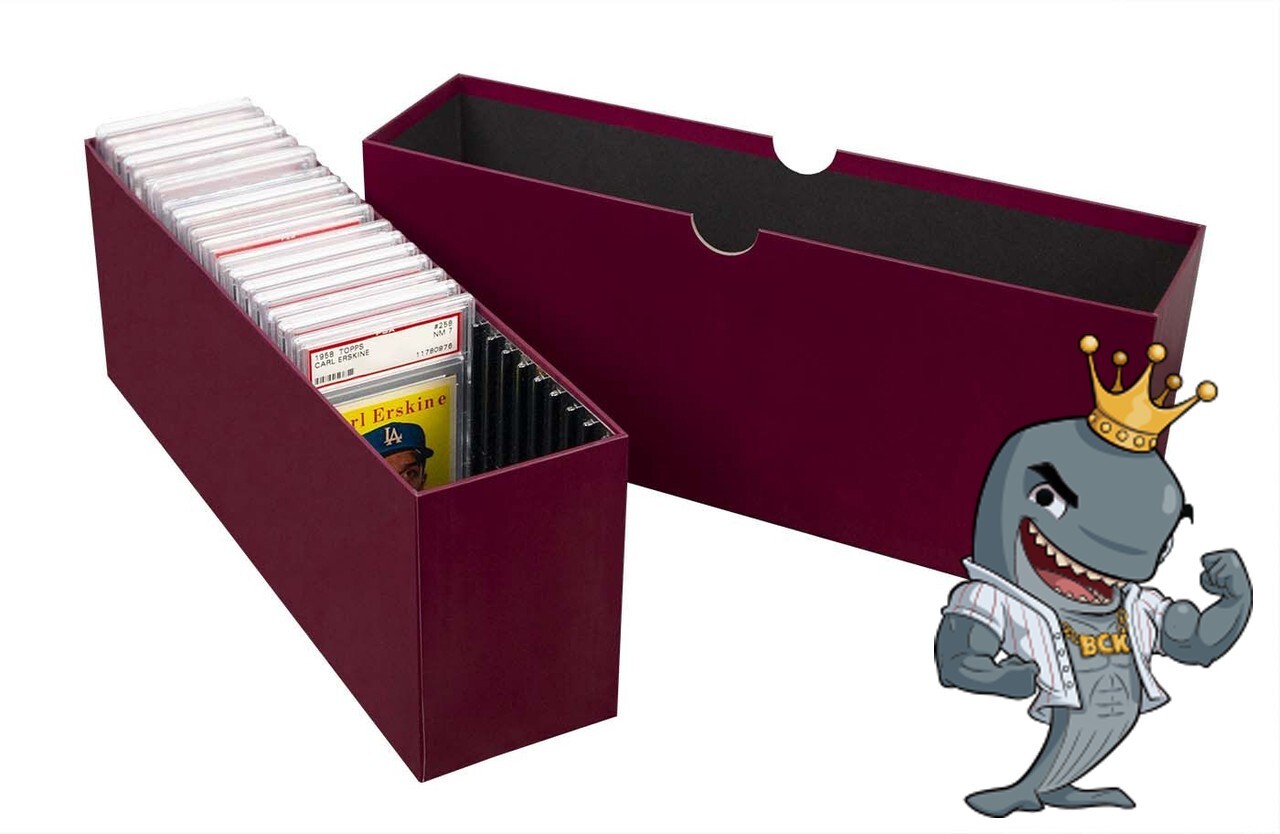 BCW Slotted Graded Burgandy Card Box FREE SHIP