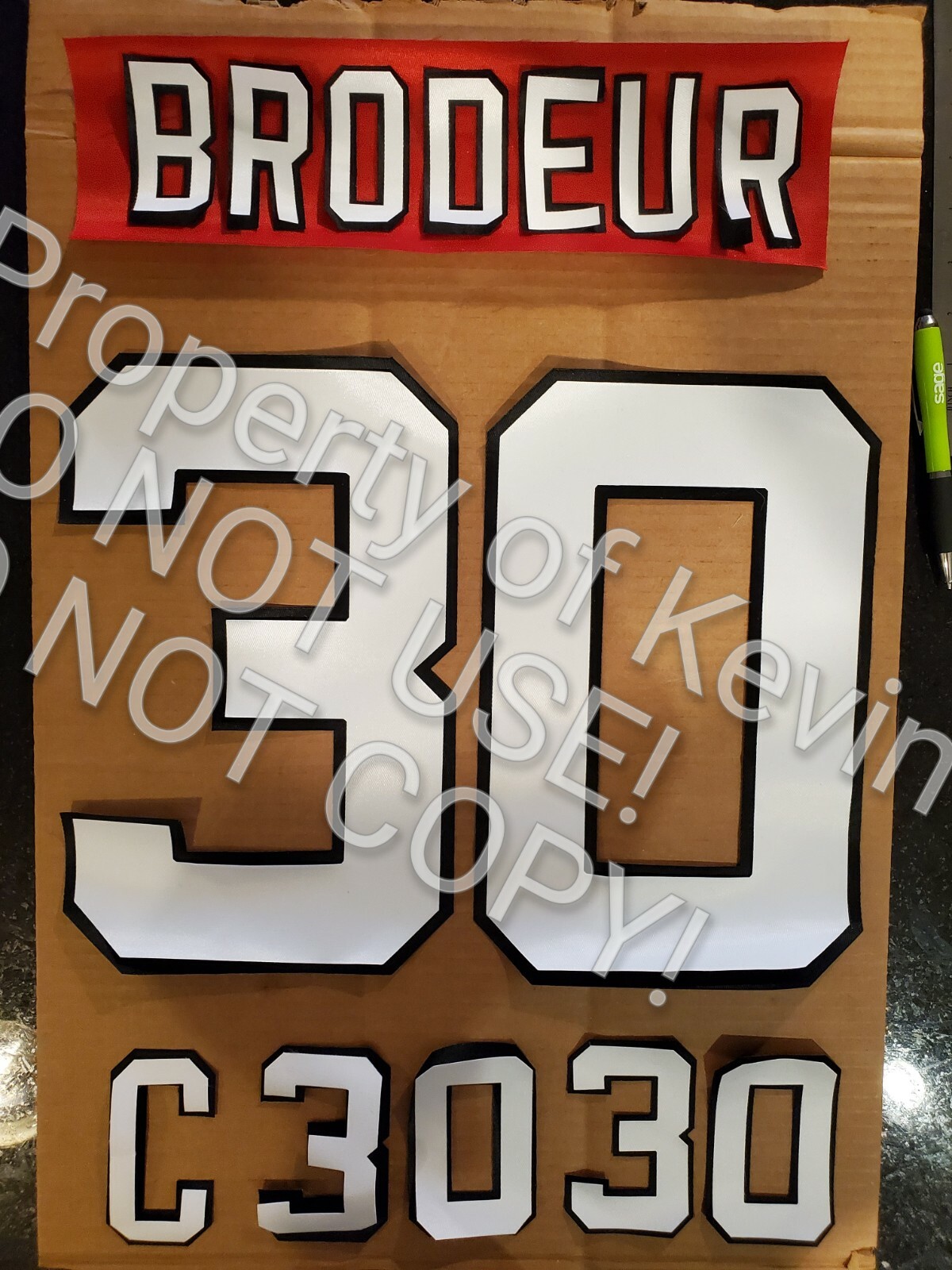 New Jersey Devils Lettering Custom ANY YR Name Number UNSEWN kit for Jersey
