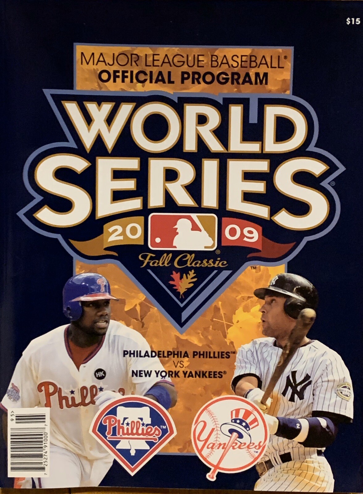 2009 WORLD SERIES MLB OFFICIAL PROGRAM PHILLIES VS NEW YORK YANKEES-DEREK JETER