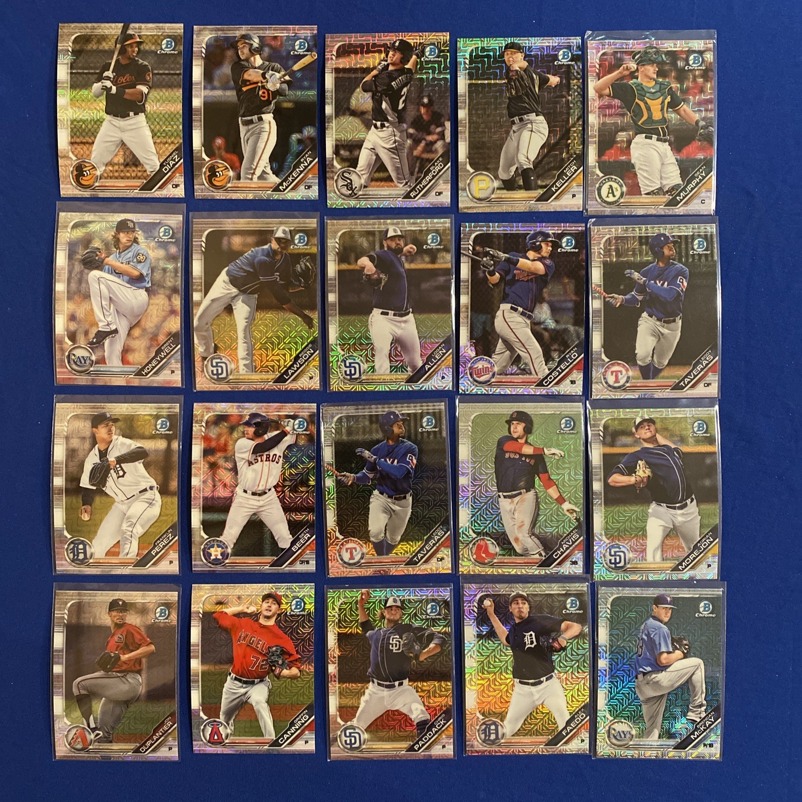 2019 Bowman Chrome X-Fractor Lot | 20 Cards | Refractor Parallel | MLB Prospects