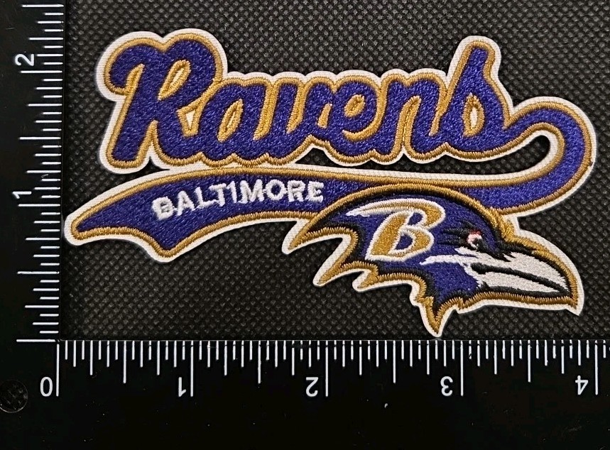 BALTIMORE RAVENS NFL FOOTBALL IRON ON EMBROIDERED PATCH SAME AS PHOTOS