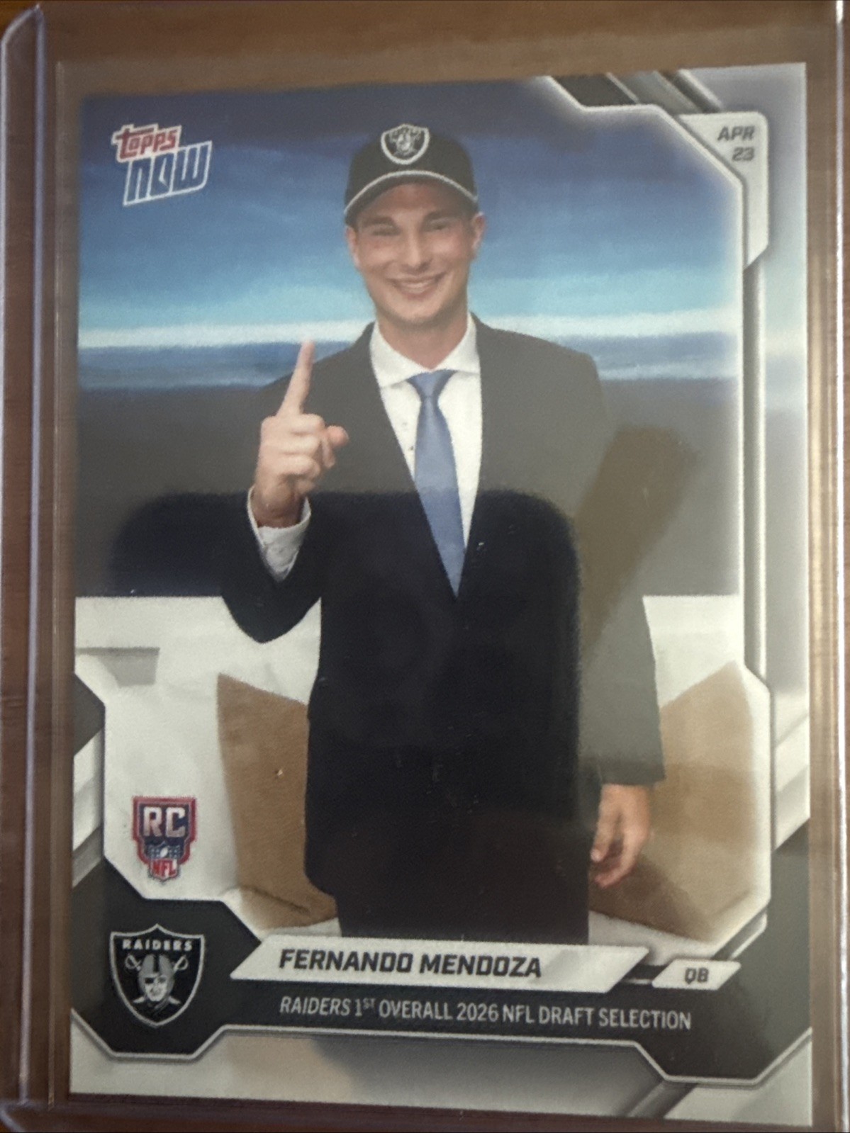 Fernando Mendoza 2026 Topps Now #FMEN “1st Raider Card”
