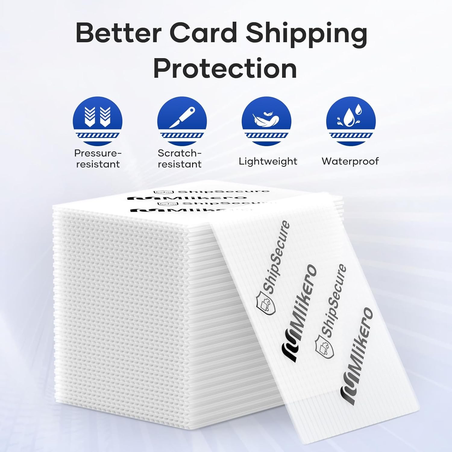 120 Pack Trading Card Shipping Protectors 3.5” x 4.5” Plastic Card Protector