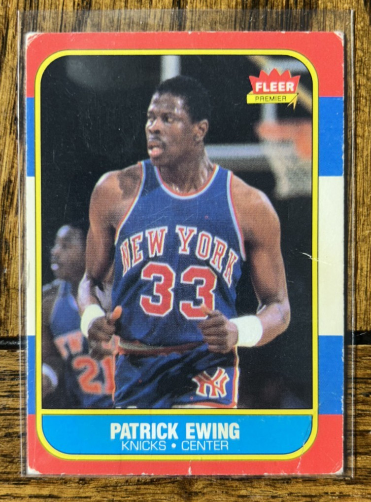 1986-87 Fleer Patrick Ewing #32 Rookie RC HOF New York Knicks