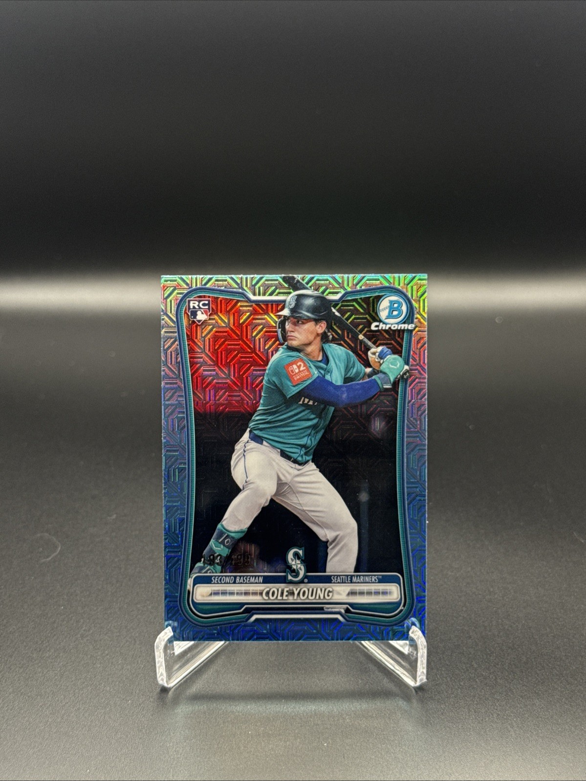 2026 Bowman aqua Mojo Refractor Cole Young RC mariners /499
