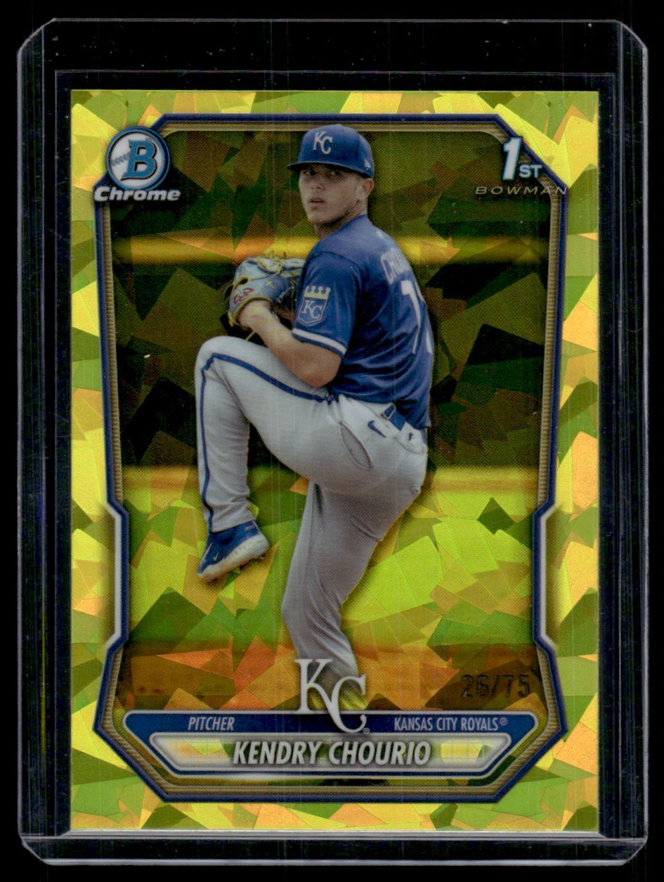 KENDRY CHOURIO 2026 BOWMAN CHROME SAPPHIRE #BCP-7 YELLOW REFRACTOR 26/75