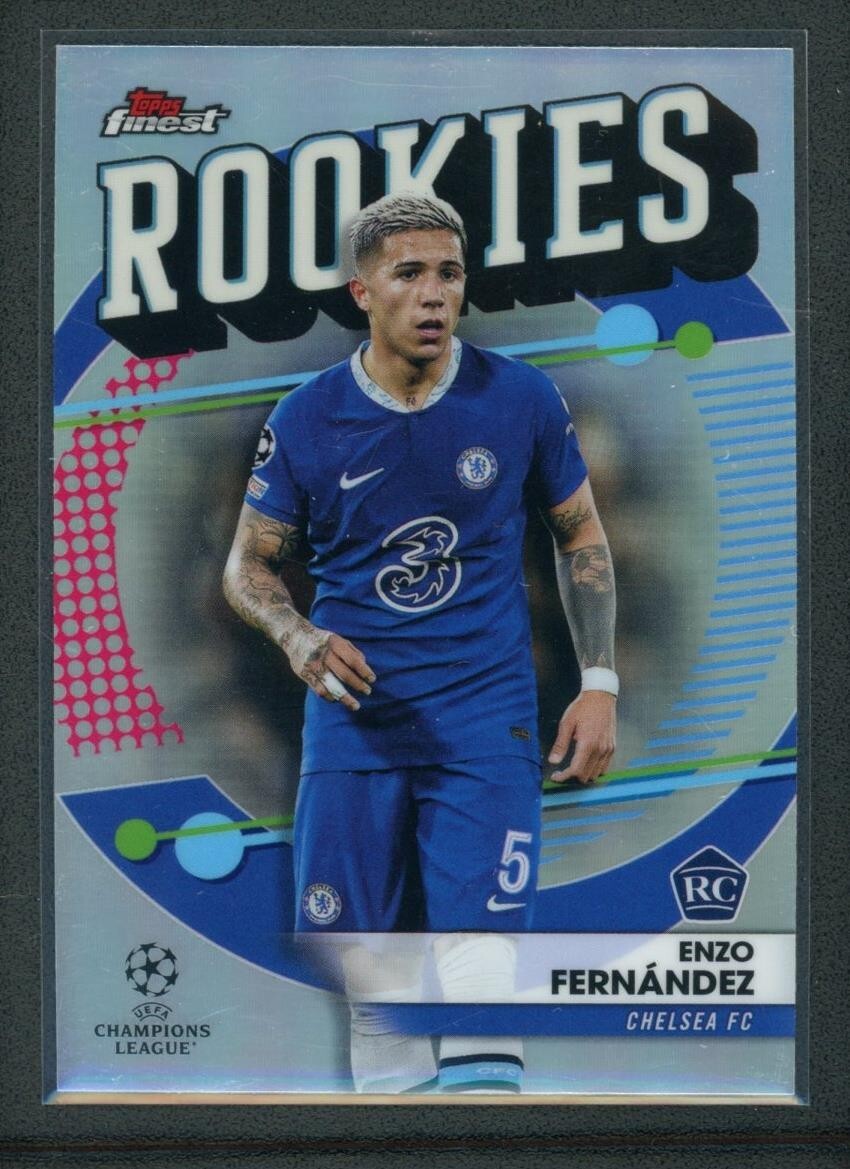 2023 ENZO FERNANDEZ TOPPS FINEST UEFA CHAMPIONS LEAGUE REFRACTOR ROOKIE RC