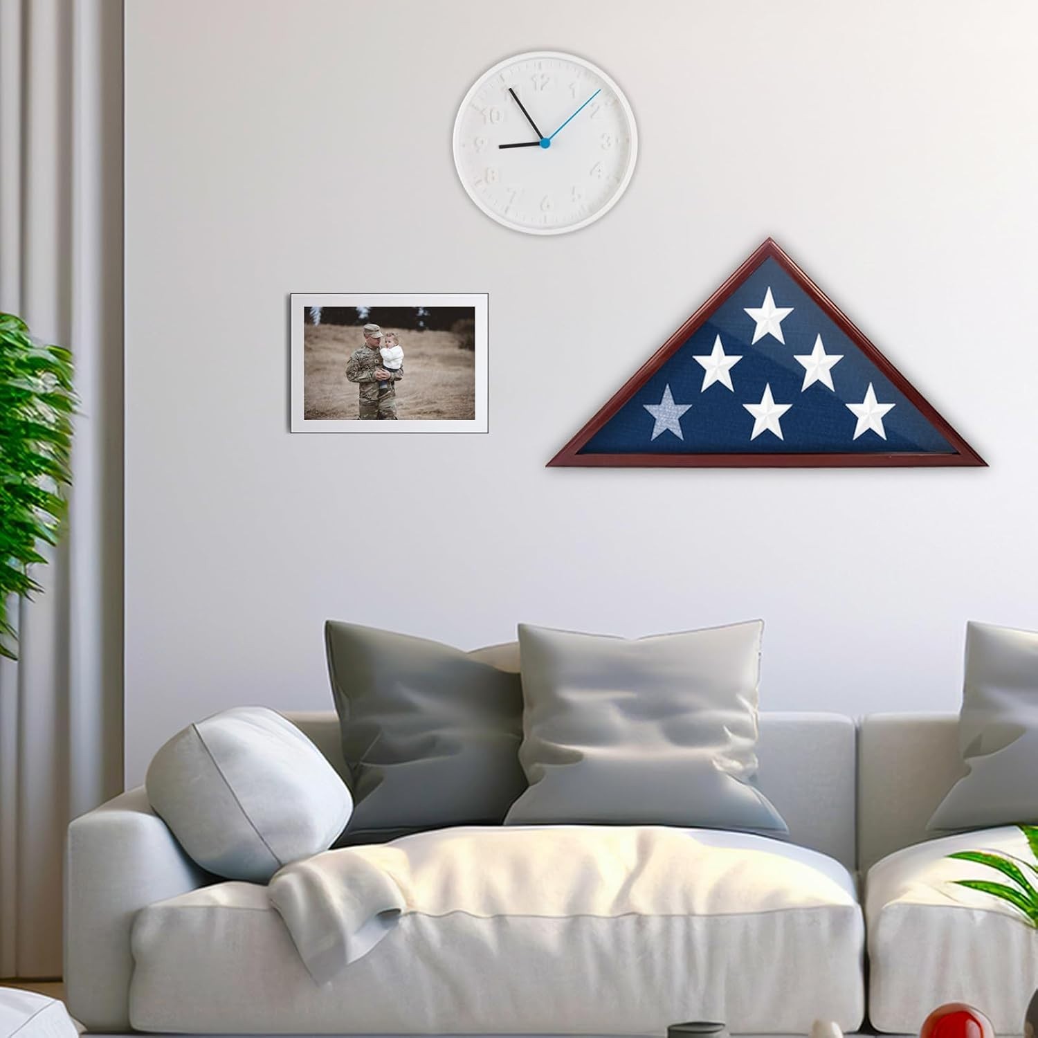 Customizable Wall-Mounted & Tabletop Flag Display Case for Military Tribute