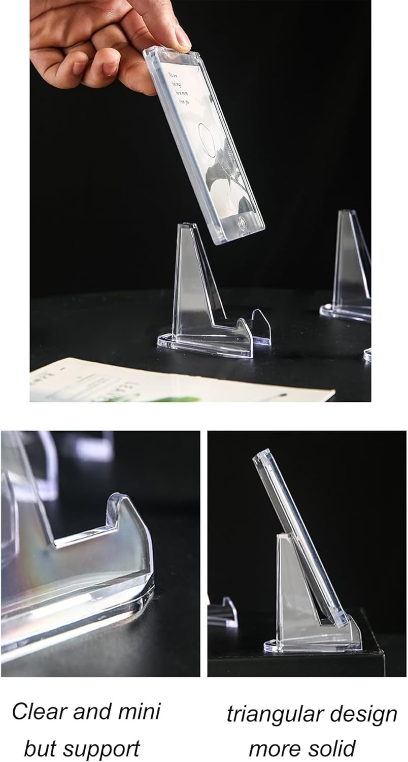 2.2 inch Durable Acrylic Card Stands – 50 Pack for Sports Collectibles