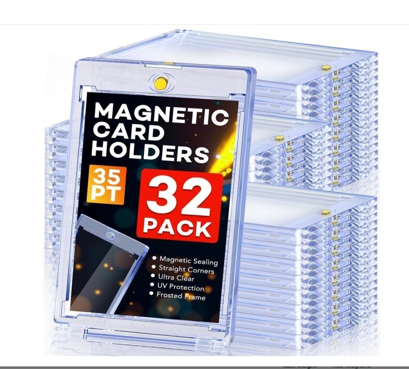 ZENOWICK 32ct Magnetic Card Holders, 35pt One Touch Card Holder, U-V Protection