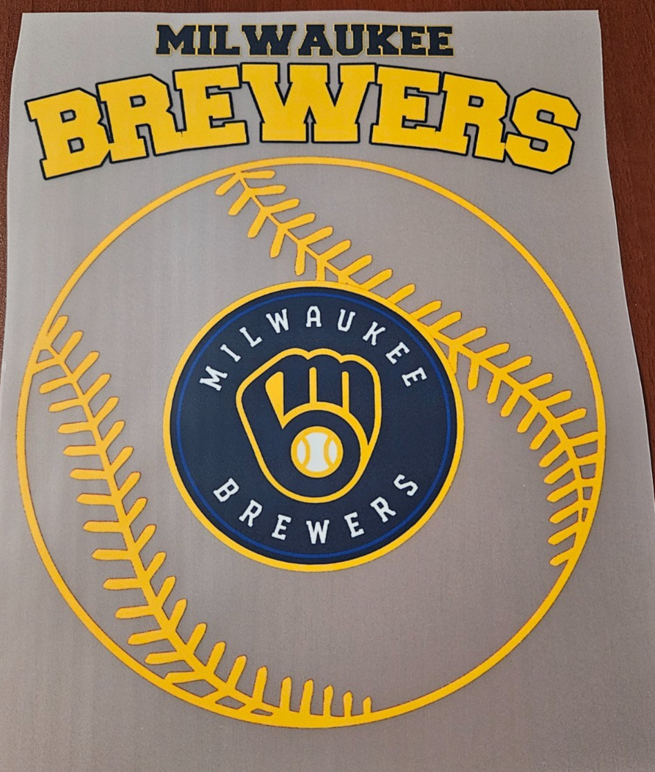 Milwaukee Brewers Colorful 8″ DTF Heat Transfer Iron On FREE Shipping (C2/1)