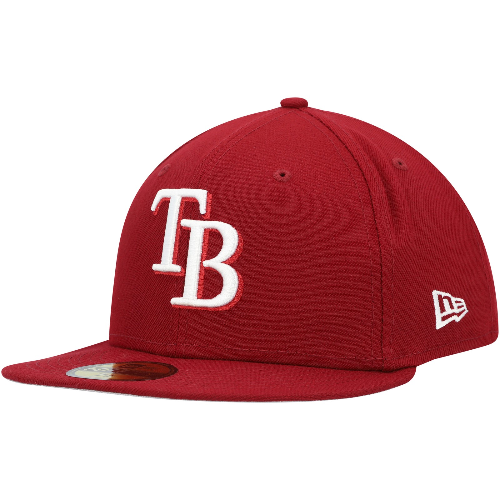 Men’s New Era Cardinal Tampa Bay Rays White Logo 59FIFTY Fitted Hat
