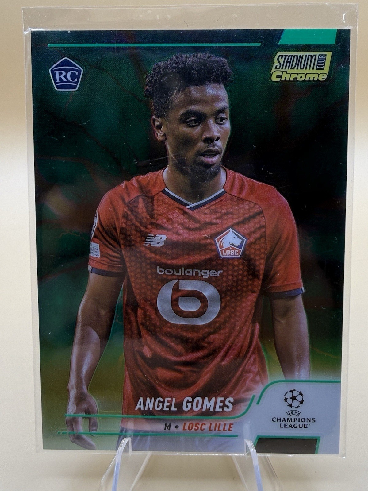 Topps Stadium Chrome Angel Gomes LOSC Lille Green & Yellow Refractor /125 #52