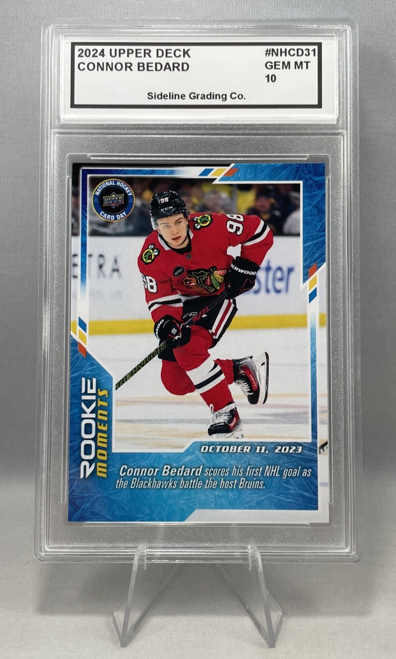 Connor Bedard Rookie Graded 10 Gem Mint 2024 Upper Deck First Goal Rare RC