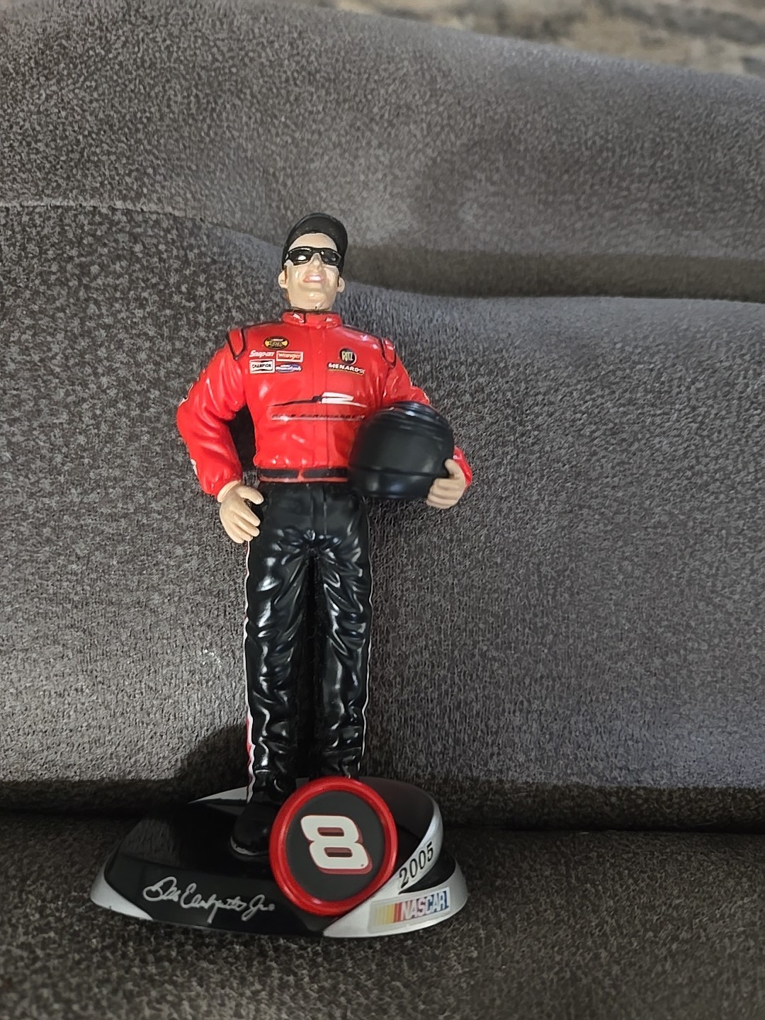 Dale Earnhardt Jr Plastic Figure 4.5in Smiling Holding Helmet Nascar #8 2005