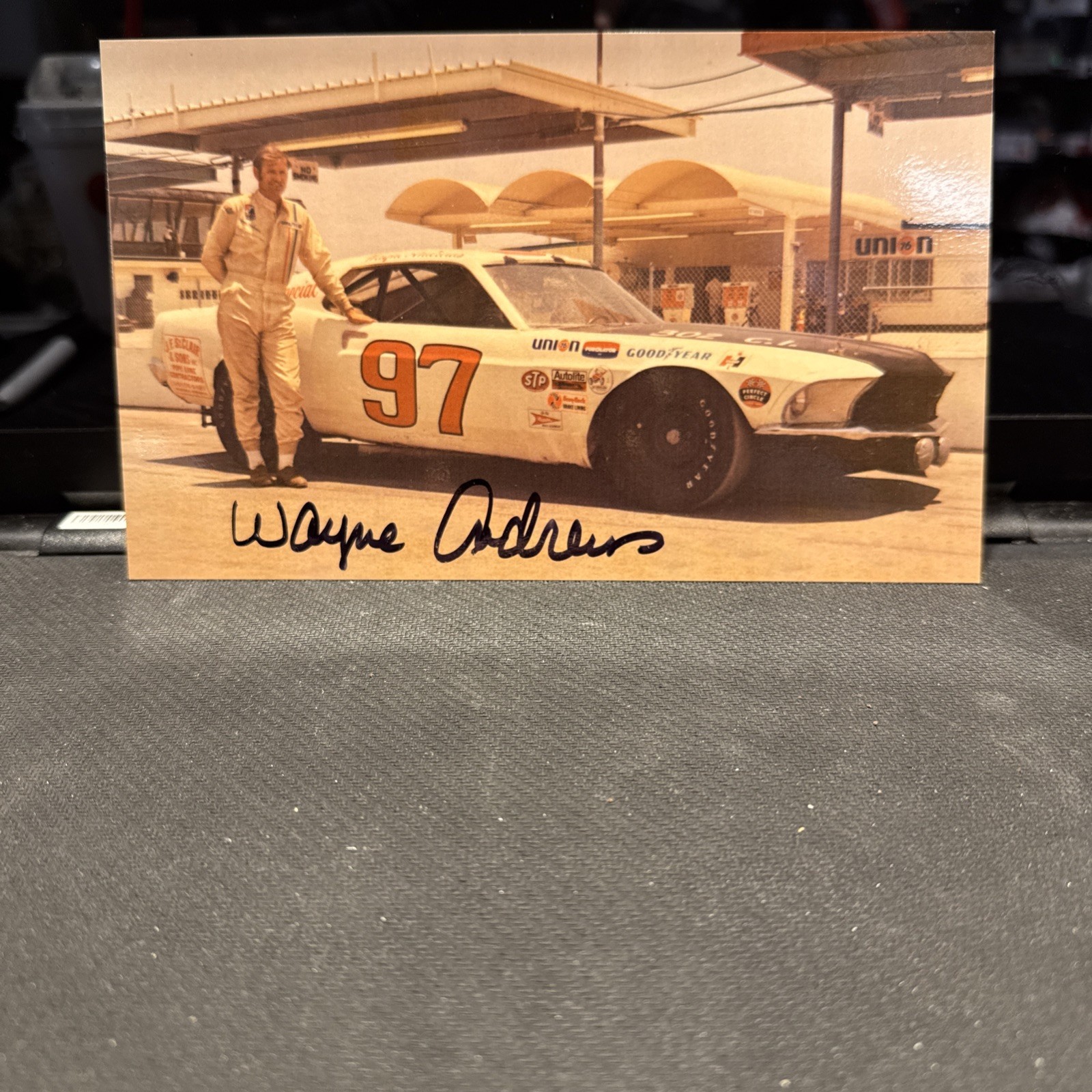 Vintage Wayne Andrews #97 Sportsman Car Postcard Autographed.