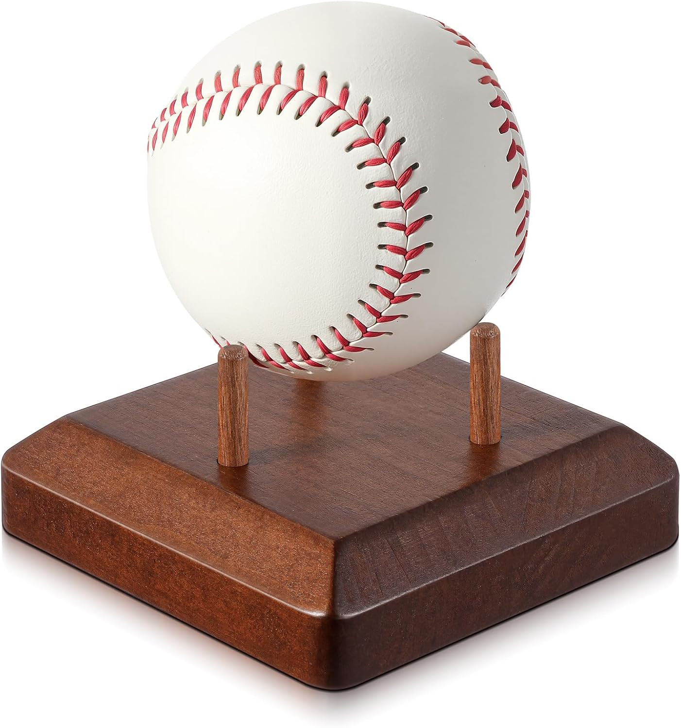 1 Pcs Baseball Display Holders Wooden Baseball Display Base with 3 Supporting Do
