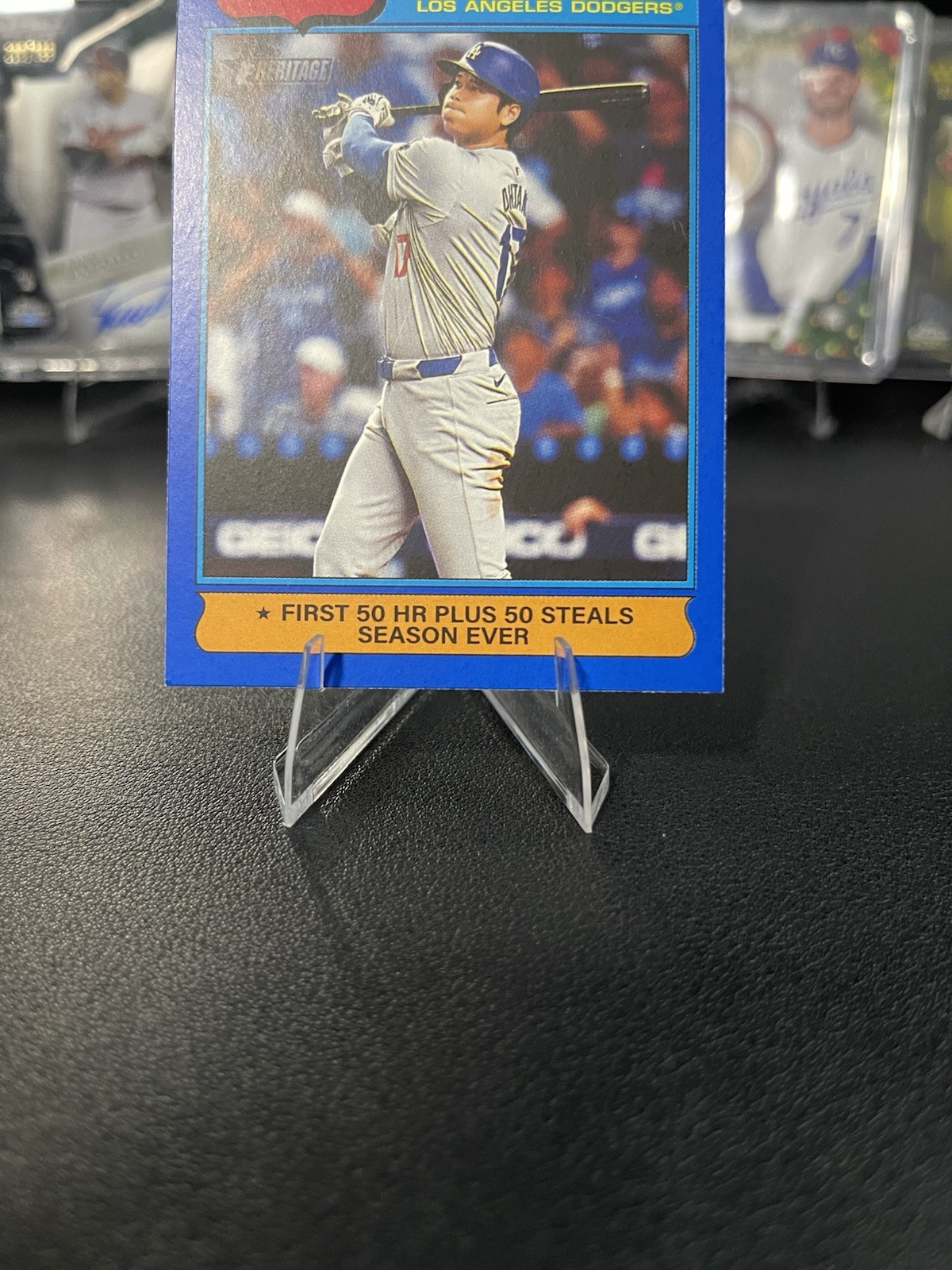 2025 Topps Heritage – Record Breakers Shohei Ohtani #1 Dark Blue Border