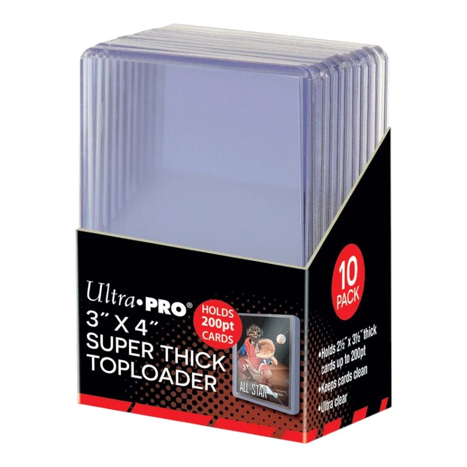 ​Ultra PRO 3 x 4 Super Thick Toploader 10 Pack Up to 200PT