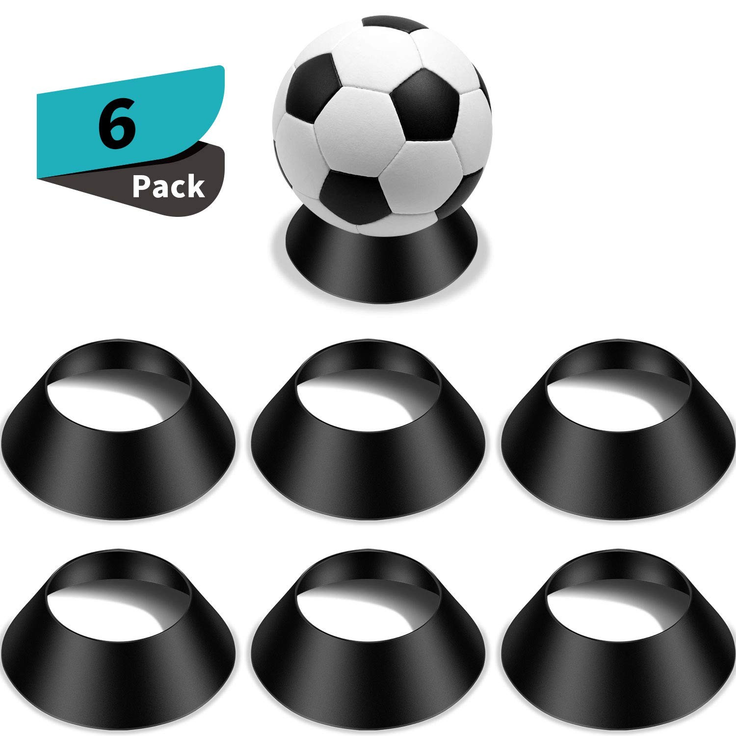 6 Pcs Memorabilia Ball Display Stand Pedestal Holder Soccer Basketball Football