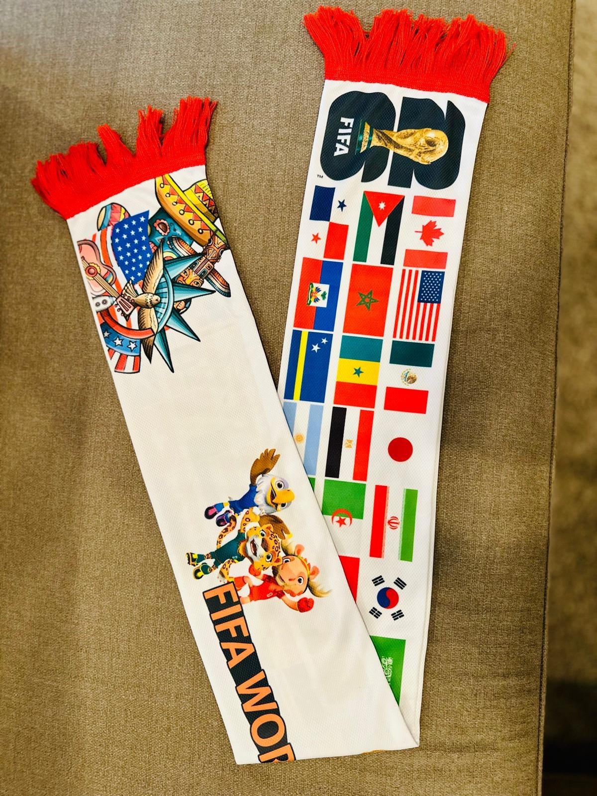 Custom FIFA World Cup 2026 Soccer Fan Scarf Multi-Color One Size Souvenir