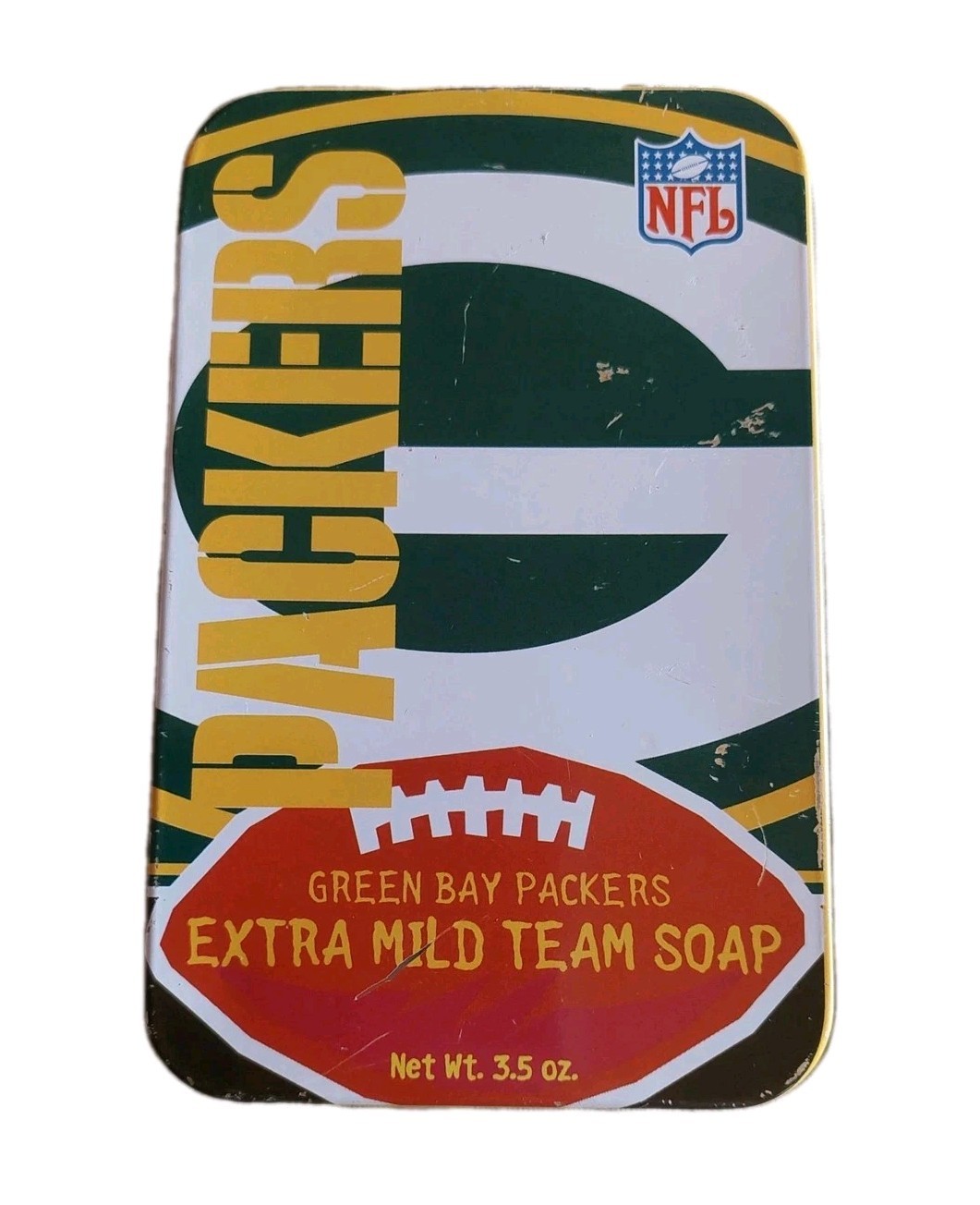 Vintage Green Bay Packers Collectible Extra Mild Team Soap in Tin NOS Sealed Bar