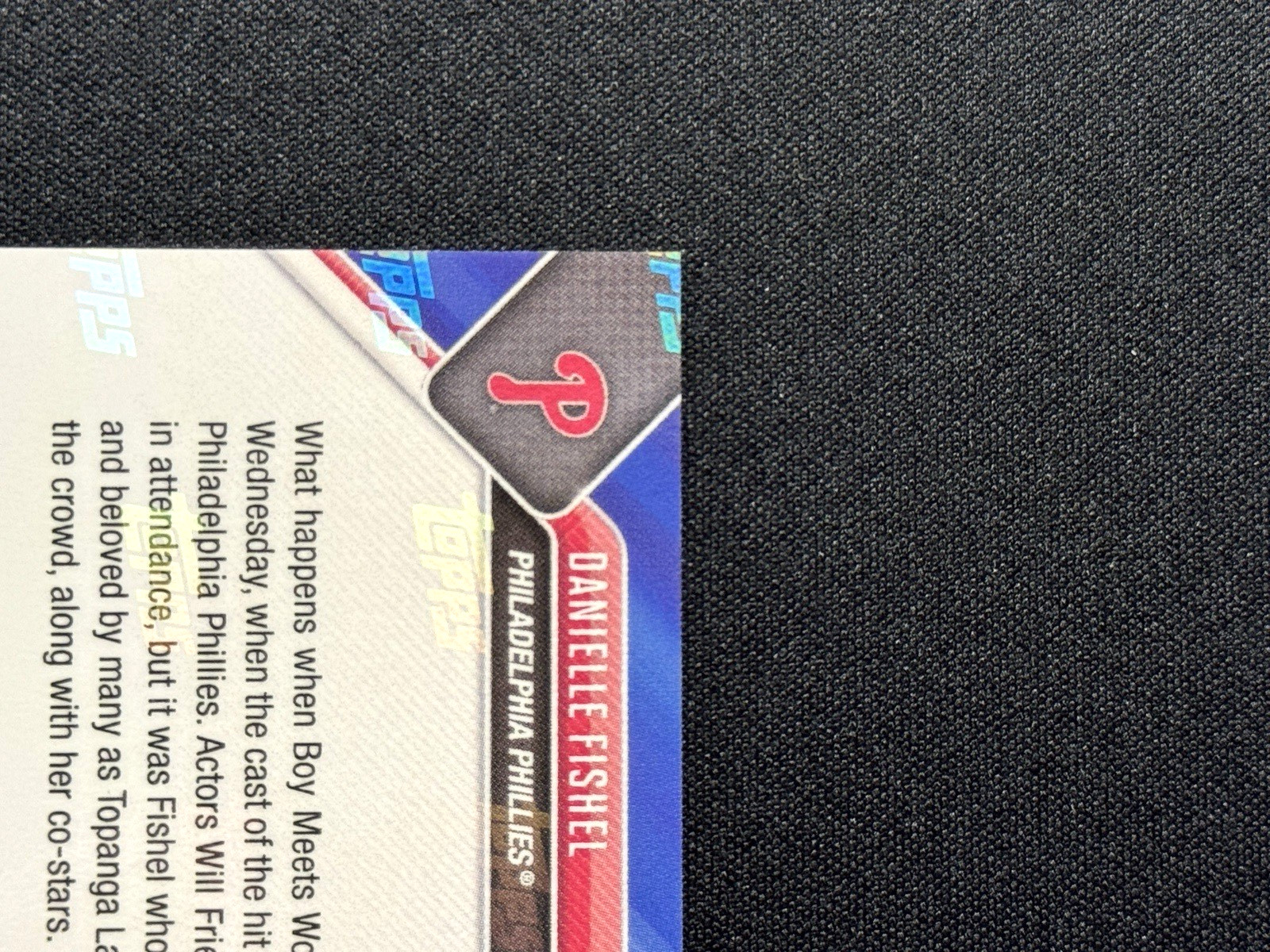 DANIELLE FISHEL 2023 TOPPS NOW First Pitch Philadelphia Phillies Boy Meets World