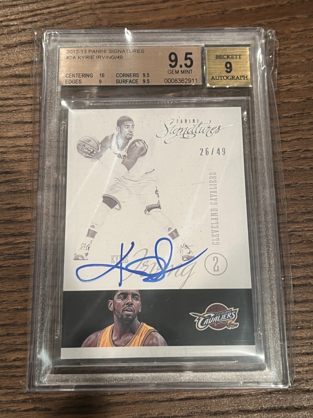 BGS 9.5 2012-13 Panini Signatures Kyrie Irving Rookie Autograph #2 /49