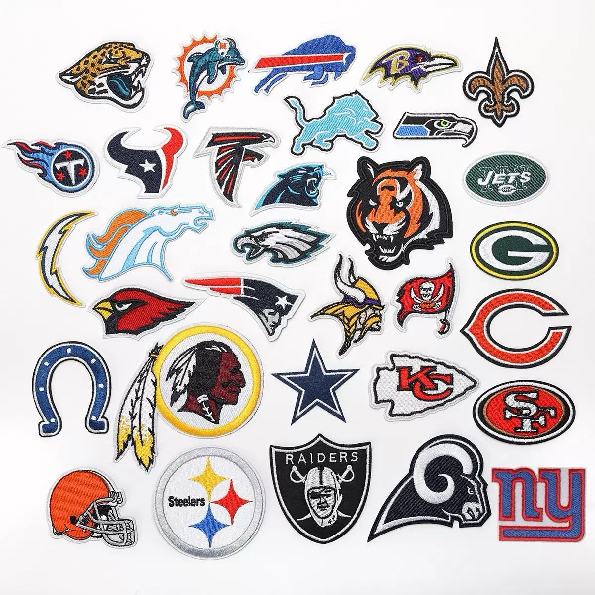 NFL Logo Football 32 Teams iron sew on patch SIZE UP to 3” US STOCK SHIP 1 Day /